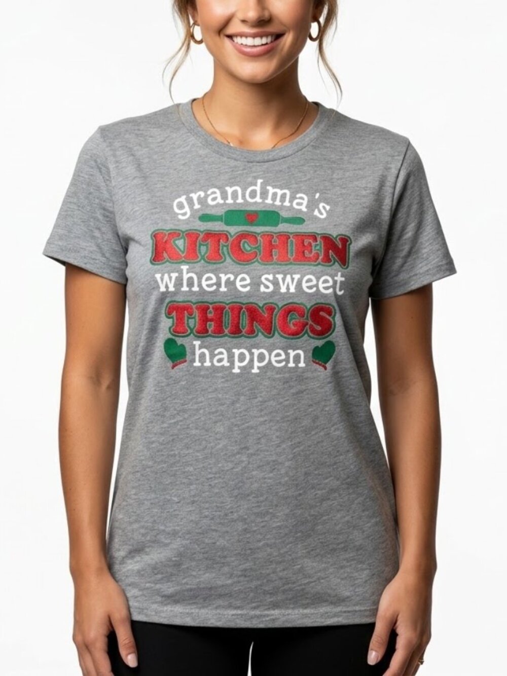 Holiday Time Grandmas Kitchen Christmas Shirt Medium Grandmacore Festive Tee M